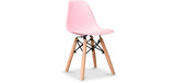 Kids Soft Pink DSW chair with wooden legs