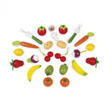 Förskoleleksaker | frukt- och grönsakskorg 24st | rollspel leksaker ytterligare vy 1