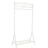 "Princess" Themed Non Rusting Metal Dressing up Rail with Shoe Rack in White at 1.73m High with rail and shelf