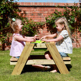 Nuestra mesa de picnic con arena, barro y agua 4 en 1 para actividades al aire libre 4 en 1 para 2 niños 