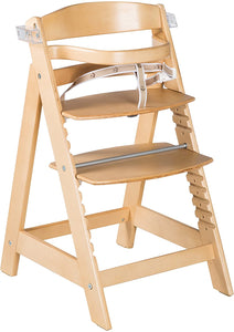 Регулируемый экологически чистый деревянный стульчик для кормления «Расти со мной» с подносом | Натуральный | 6м - 10 лет