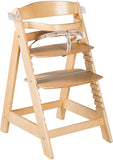 Cette chaise haute Grow with Me à hauteur réglable en naturel regorge de fonctionnalités qui dureront des années.