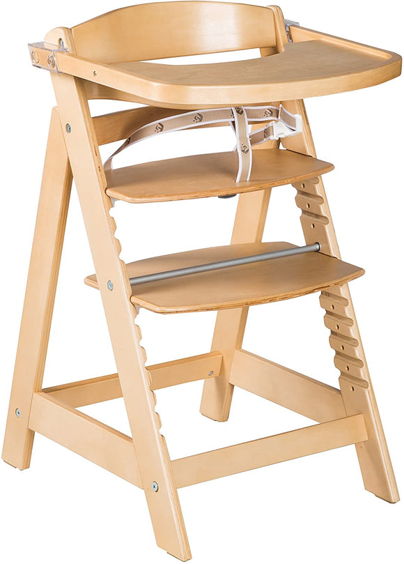 Grow-with-me Adjustable Eco Wooden High Chair with Tray Option | Natural | 6m - 10 years