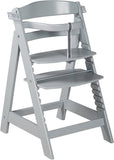 Grow-with-me Adjustable Eco Wooden High Chair with Quick Release Tray | Grey | 6m - 10 years