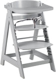 Grow-with-me Adjustable Eco Wooden High Chair with Quick Release Tray | Grey | 6m - 10 years