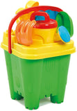 Included with this kids clamshell set is a bucket with watering can and 8 sand moulds