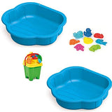 Eco recyclebare schelpzandbakken voor kinderen | Ballenbak en peuterbad met 9-delige speelgoedset | Zand- en waterspel | 12m+