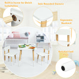 This childrens set comes with ergonomic back rests to ensure good posture!
