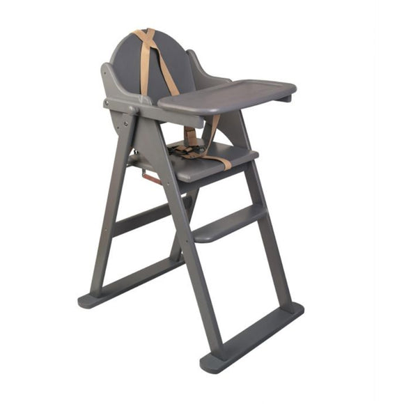 This solid wood dove grey Folding Highchair is suitable from 6 months when baby moves from milk to solids.
