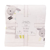 3 Piece Cot Bed Bedding Set | Quilt/Coverlet, Fitted Sheet and Fleece Blanket "Sleepy Sheep"
