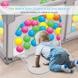 Extra Large Baby Playpen and Ball Pool | Breathable Fabric | 1.9 x 1.5m | Grey