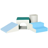 Little Helpers montessori 4 piece play et in grey, blue and green can be made into numerous shapes