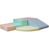 Montessori Soft Play Equipment | 5 Piece Climb & Sllde Foam Play Set | Pastel Colours | 6m+
