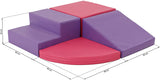 Soft Play Equipment | 4 Piece Climb & Slide Foam Play Set | Purple & Pink | 6m+