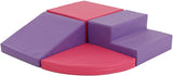 Equipos de juego blando | Juego de espuma para escalar y deslizarse de 4 piezas | colores rosa y morado | 6m+