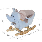 Aprieta la oreja para escuchar 32 canciones infantiles en este elefante caballito de madera para divertir y deleitar a tu pequeño.