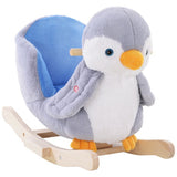 Lleva una linda emoción al tiempo de juego de tu pequeño con este juguete musical de pingüino y caballito de madera.