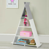 Scandi-Inspired Childrens Bookcase | Kids Book Shelf | Toy Storage Unit | White & Grey | 1.08m