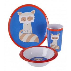 Scratch Resistant Baby & Toddler Feeding Set | Baby Led Weaning | 3 Piece Kids Bowl & Plate | Ralph Racoon