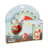 Susie the Squirrel adorns this lovely baby and toddler meal set in lovely bright colours