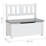 This lovely crisp white toy box is 60cm wide x 55cm tall x 55cm high