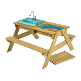 5-in-1: picnic bench, sandpit, mud kitchen and water station