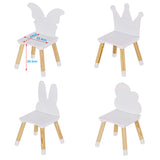 Childrens Montessori Eco-Conscious Pine Wood Table and 4 Chairs | White & Natural Pine