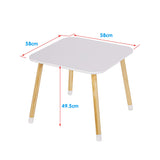 Kids Montessori Eco-Conscious Pine Wood Table & 4 Chairs | White & Natural Pine