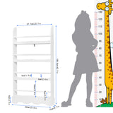 Детская | детский четырехъярусный настенный деревянный книжный шкаф | белый | Высота 1,08 м