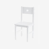 Cadeira infantil de madeira | Cadeira para mesa de trabalhos de casa | Branco 