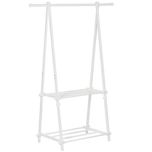 Sleek Steel Dressing Rail with 2 Shelves | Bright White | 1.5m High