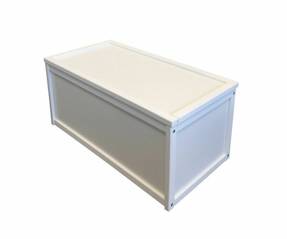 Wooden Toy Box | Toy  Chest | Blanket Box | Ottoman with Removable Lid | White