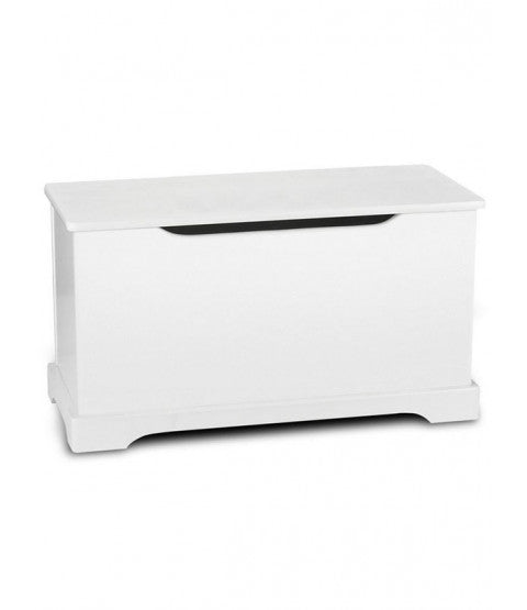 Kids | Childrens Wooden Toy Box with Safety Hinge | Ottoman | Blanket Box | White | 65 x 29 x 12cm