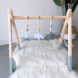 Eco-Friendly | 100% Natural Pine Wooden Baby Gym | Foldable | Baby Play Mat  | Natural and Grey | 3m+