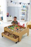 Wooden Train Set | 2-in-1 Wooden Train Table & City Play Table | 100pc Train Set | 3 Years+