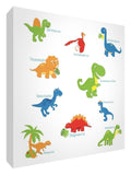 Dekoracja dinozaura do sypialni lub pokoju zabaw – dostępna w różnych rozmiarach drukowanych na płótnie z solidnym panelem przednim